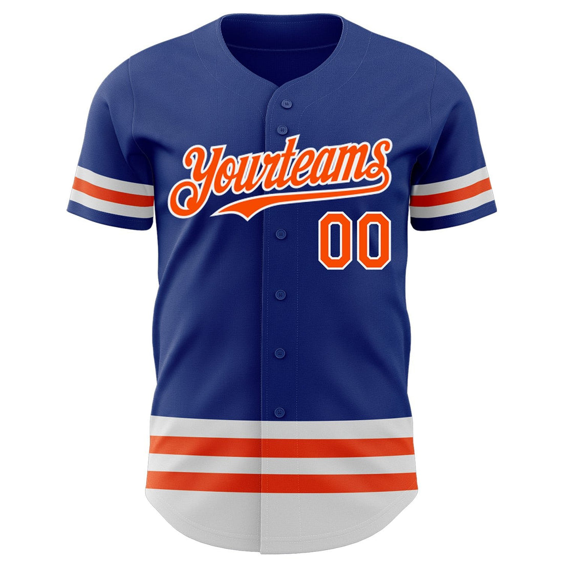 Royal Orange White Line Custom Name Baseball Jerseys For Men & Women