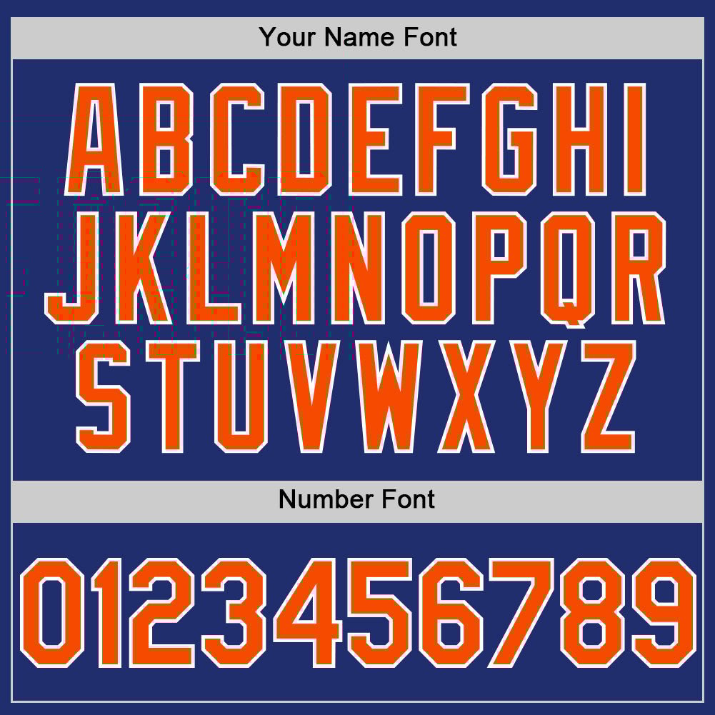 Royal Orange White Line Custom Name Baseball Jerseys For Men & Women