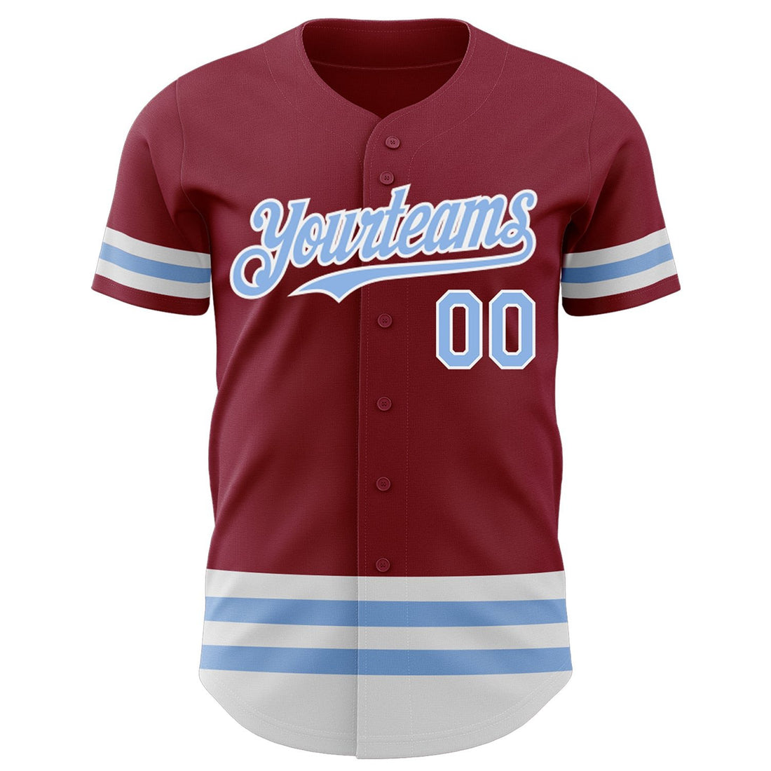 Crimson Light Blue White Line Custom Name Baseball Jerseys For Men & Women