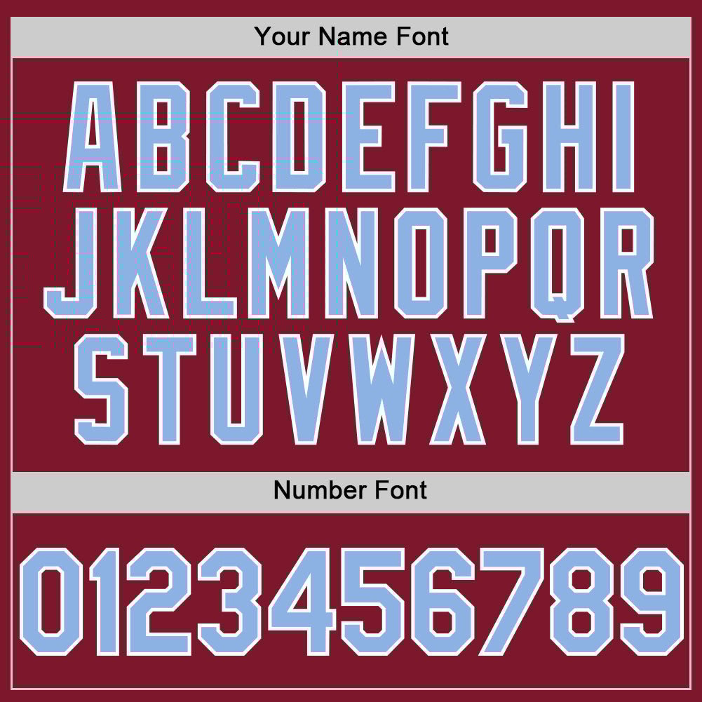 Crimson Light Blue White Line Custom Name Baseball Jerseys For Men & Women