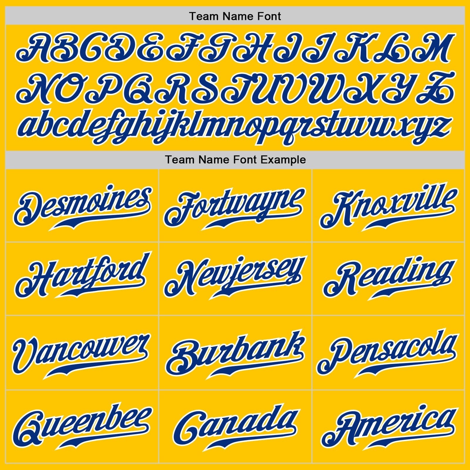 Yellow Royal Pinstripe Royal-White Banana Style Custom Baseball Jerseys Made In USA