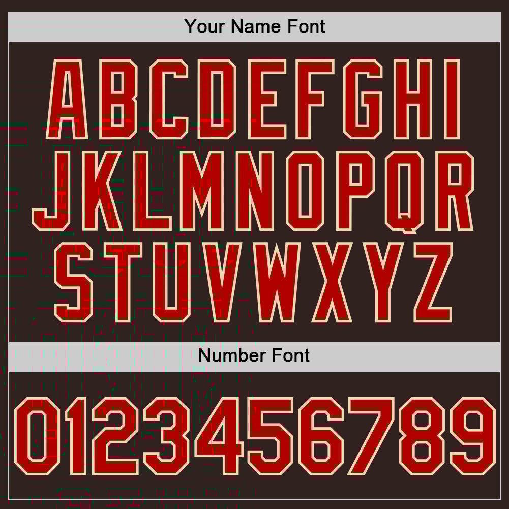 Brown Red Cream Line Custom Name Baseball Jerseys For Men & Women