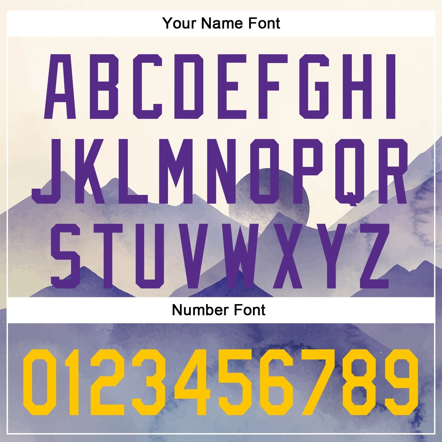 Cream Yellow Purple Watercolor Mountains Custom Name Baseball Jerseys For Men & Women