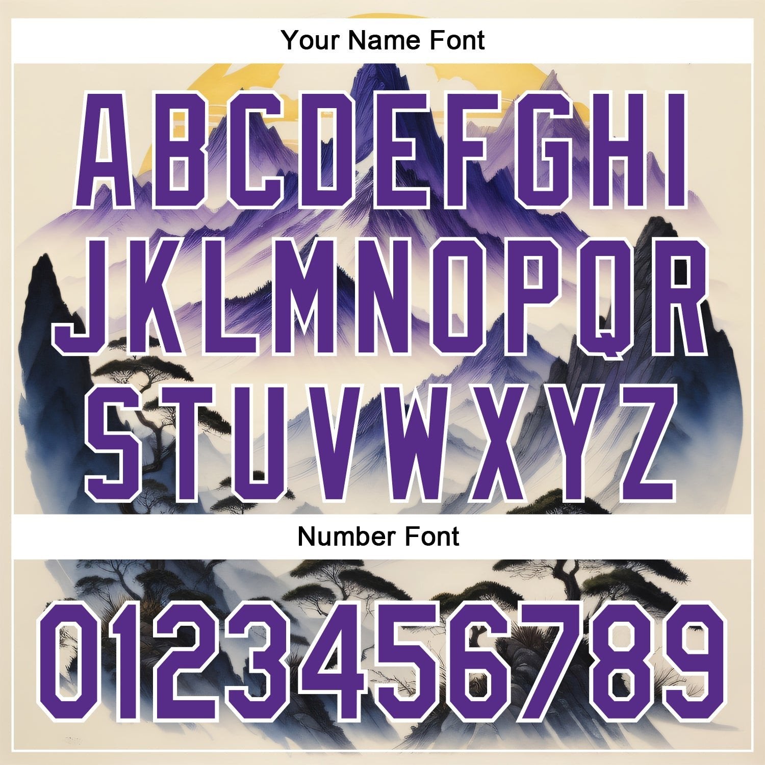 White Purple Mountains Landscape Custom Name Baseball Jerseys For Men & Women