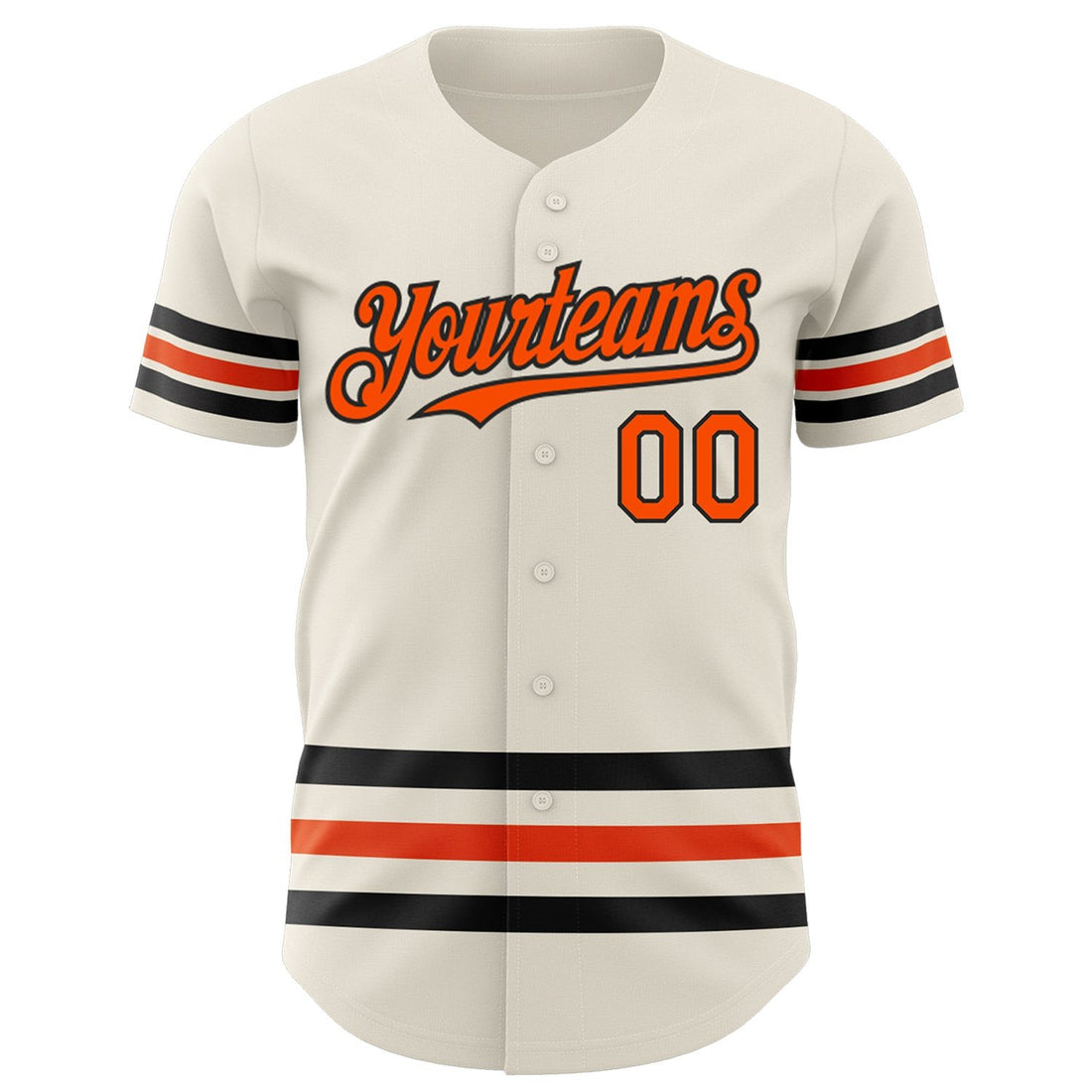 Cream Orange-Black Line Name Baseball Jerseys For Men & Women