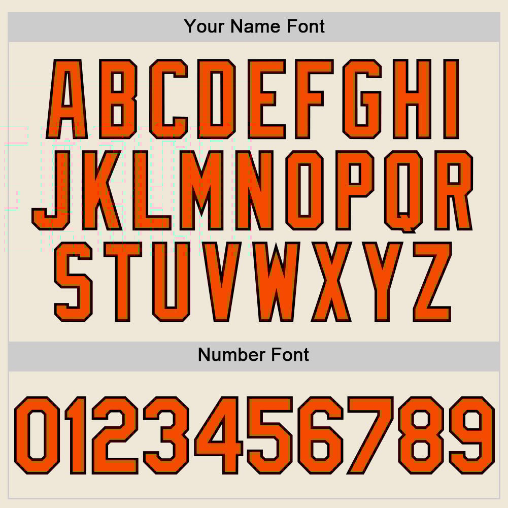 Cream Orange-Black Line Name Baseball Jerseys For Men & Women