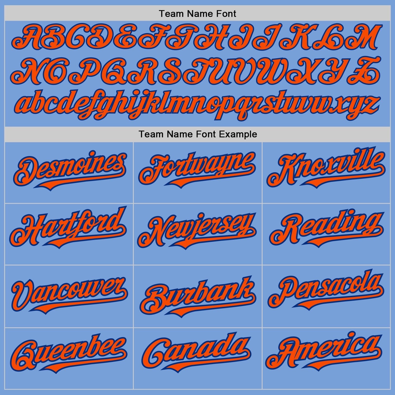 Light Blue Royal Orange Pinstripe Split Custom Name Baseball Jerseys For Men & Women
