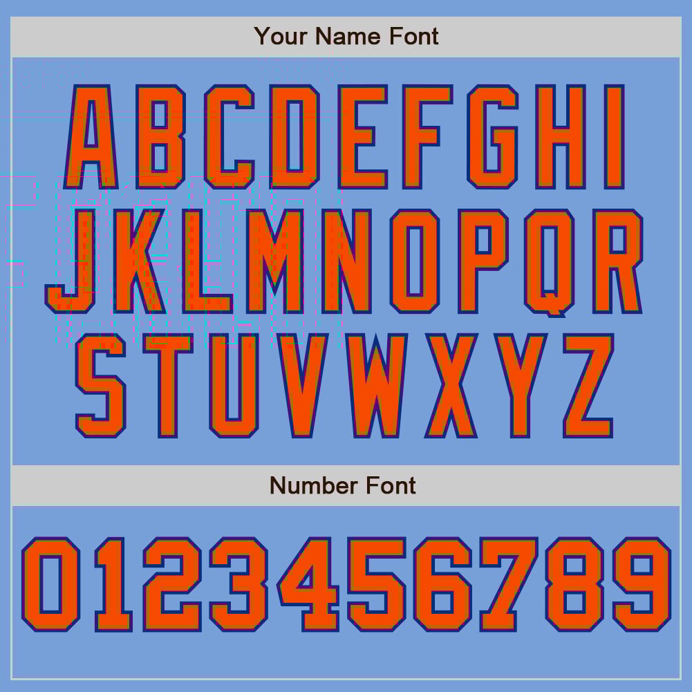 Light Blue Royal Orange Pinstripe Split Custom Name Baseball Jerseys For Men & Women