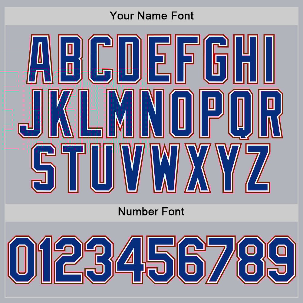 Gray Royal Red Line Custom Name Baseball Jerseys For Men & Women