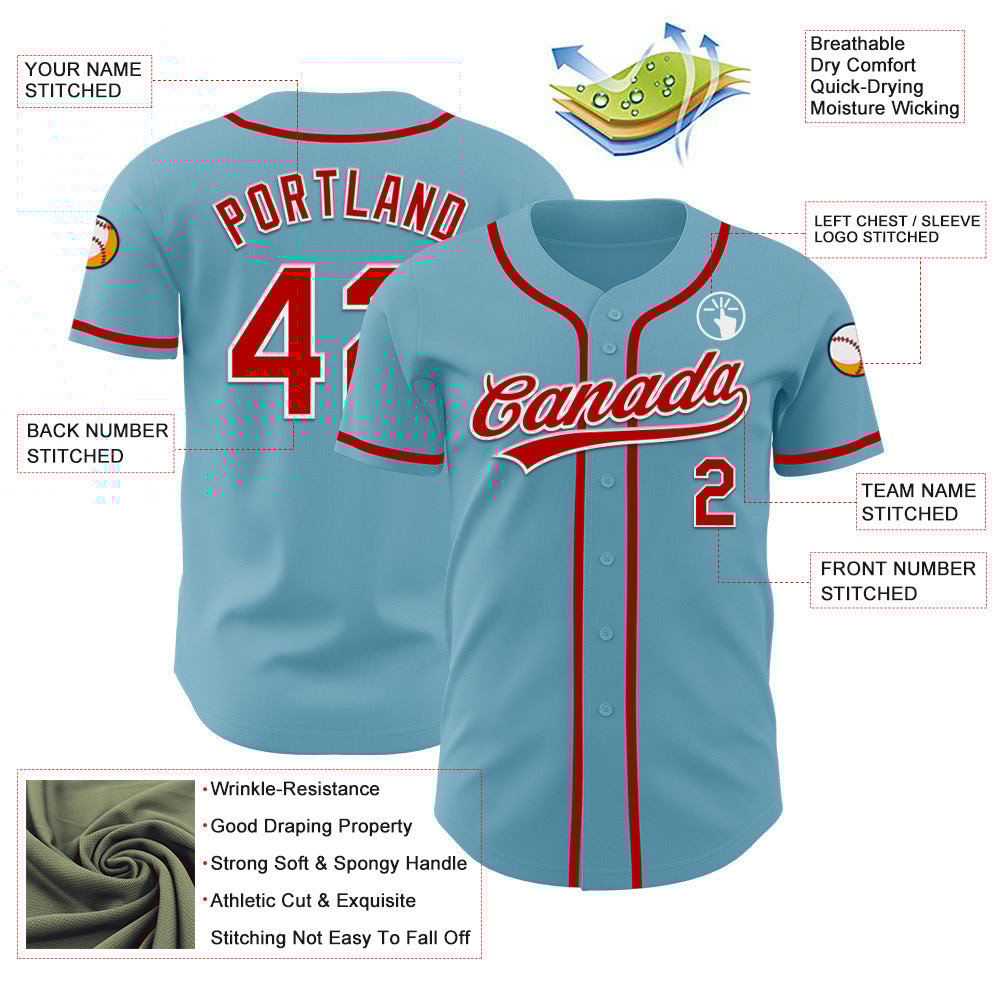 Shadow Blue Red-White Custom Baseball Jerseys For Men & Women